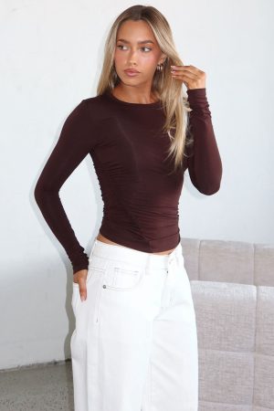 Game Over Long Sleeve Top Dark Chocolate