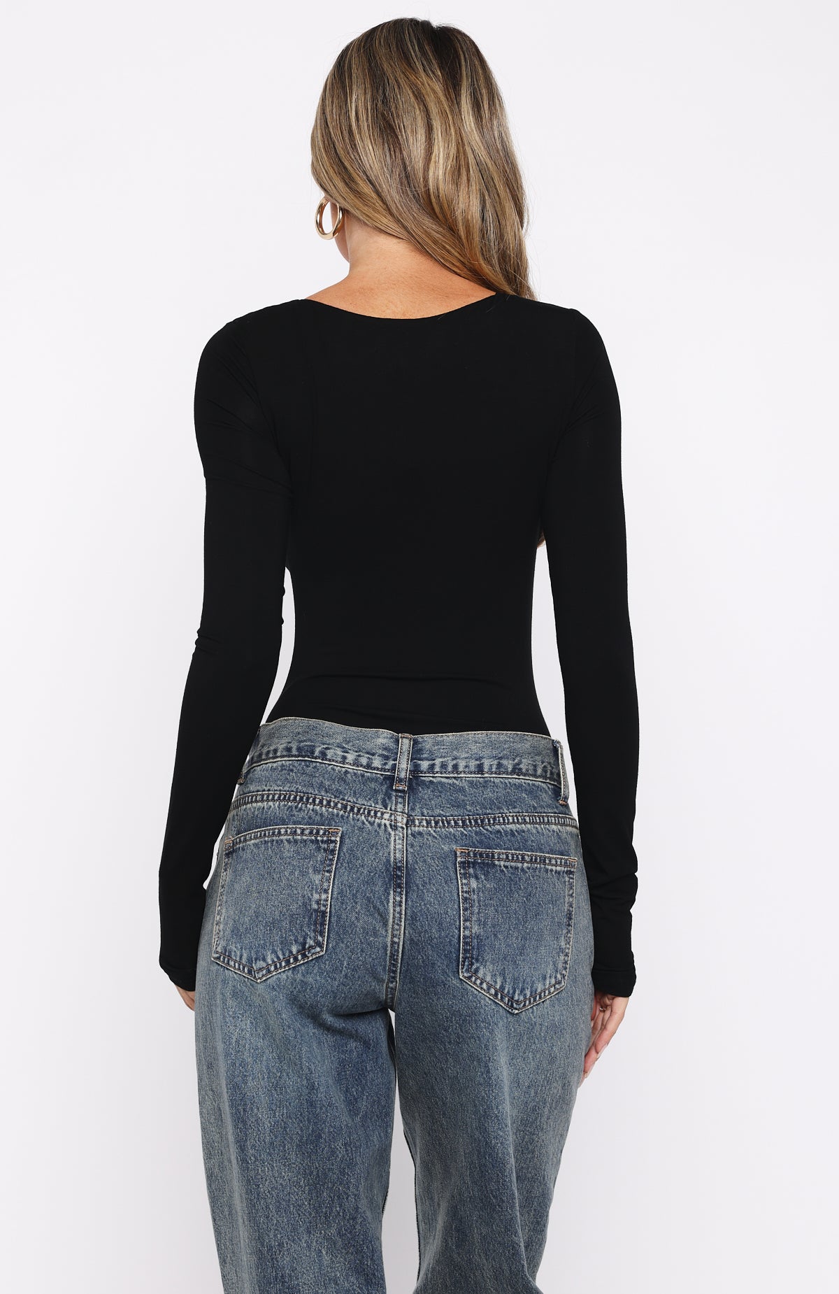 Girls Night Out Long Sleeve Bodysuit Black - Image 6