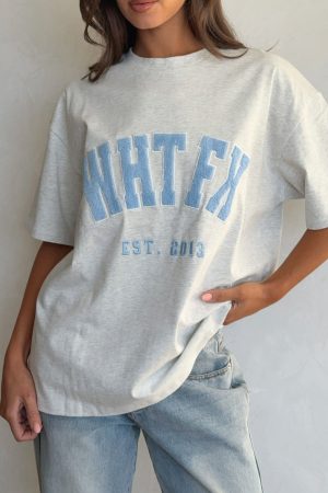 Give It Away Oversized Tee Grey Marle