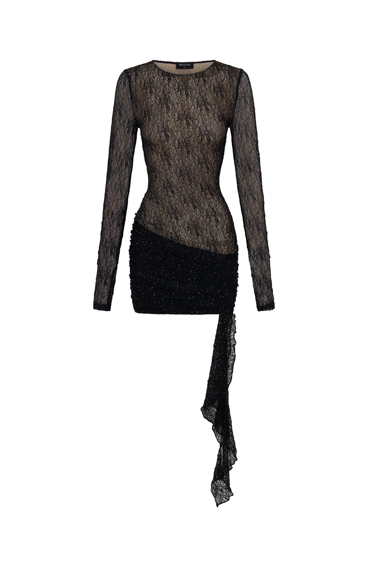 Glitter Up Long Sleeve Mini Dress Black - Image 5