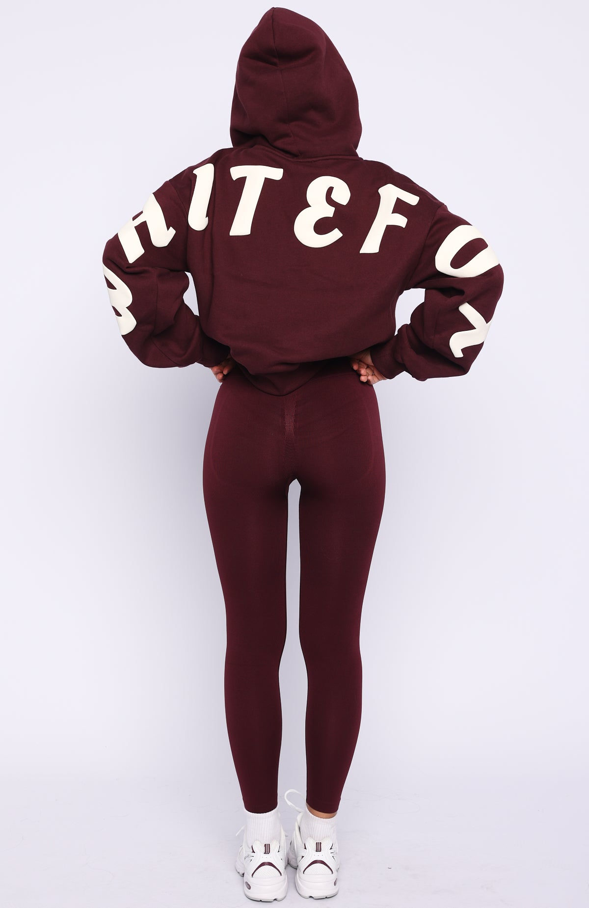 Gone Away Boxy Zip Front Hoodie Merlot - Image 6