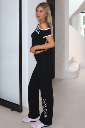 Good Things Take Time Straight Leg Pants Black