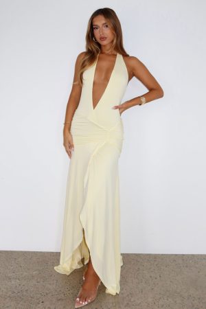 Grande Dame Maxi Dress Lemon