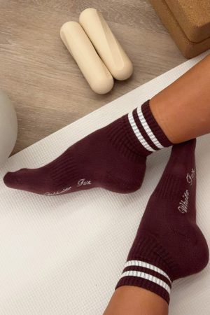 Grounded Socks Merlot/Cream