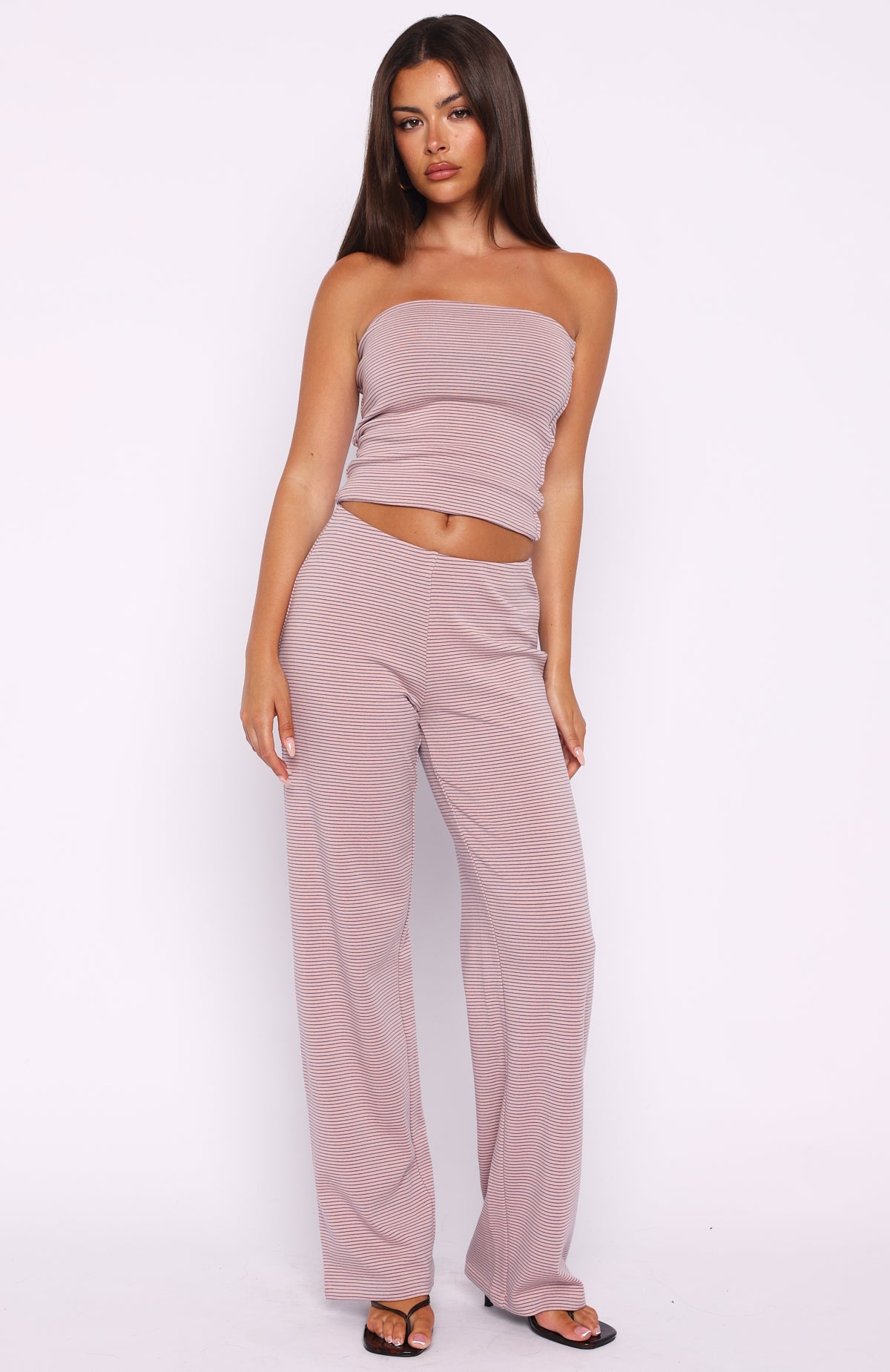 Happy It Happened Strapless Top Pink/Blue Stripe - Image 5