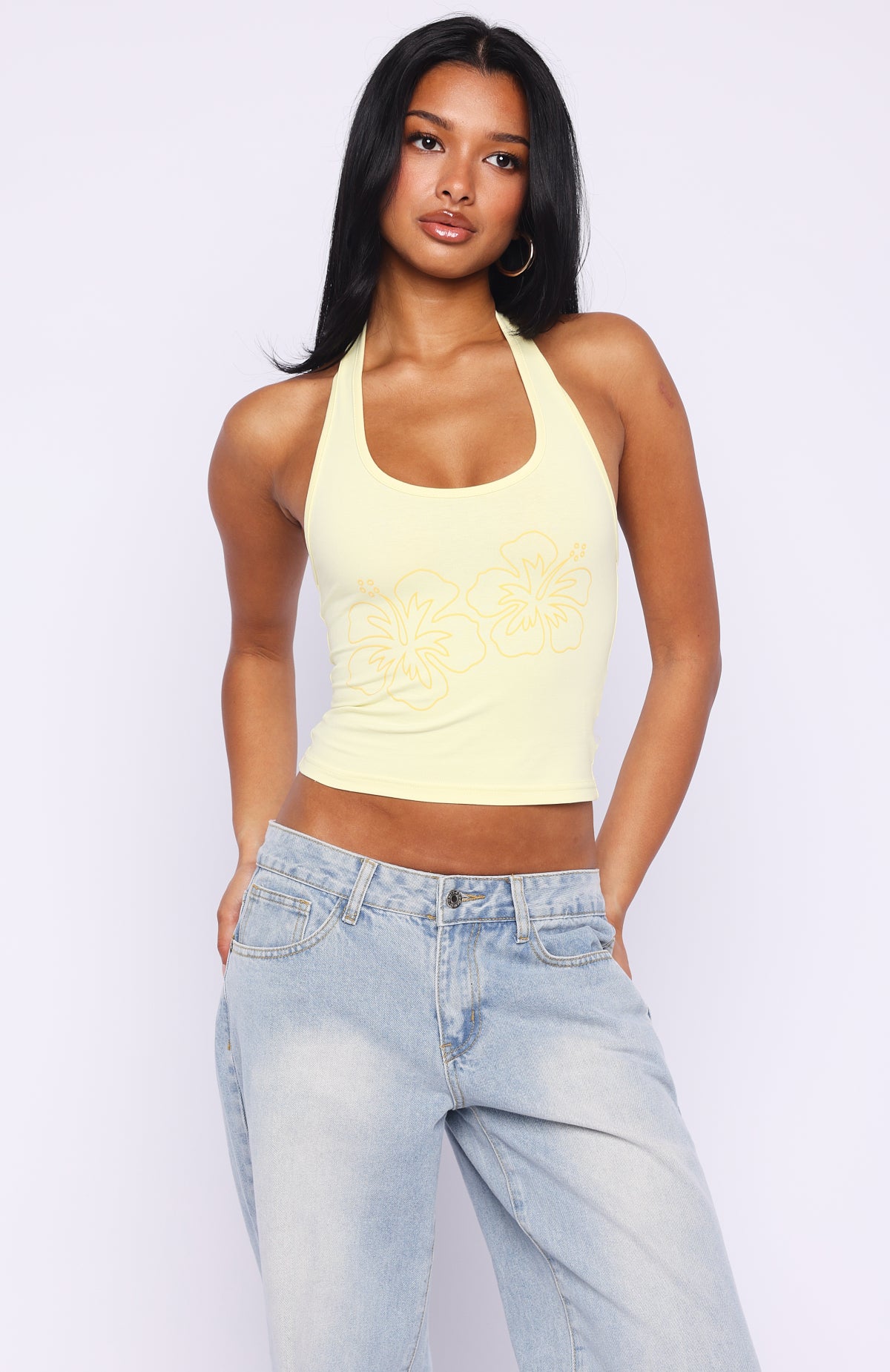 Honey Hustle Halter Top Lemon - Image 2