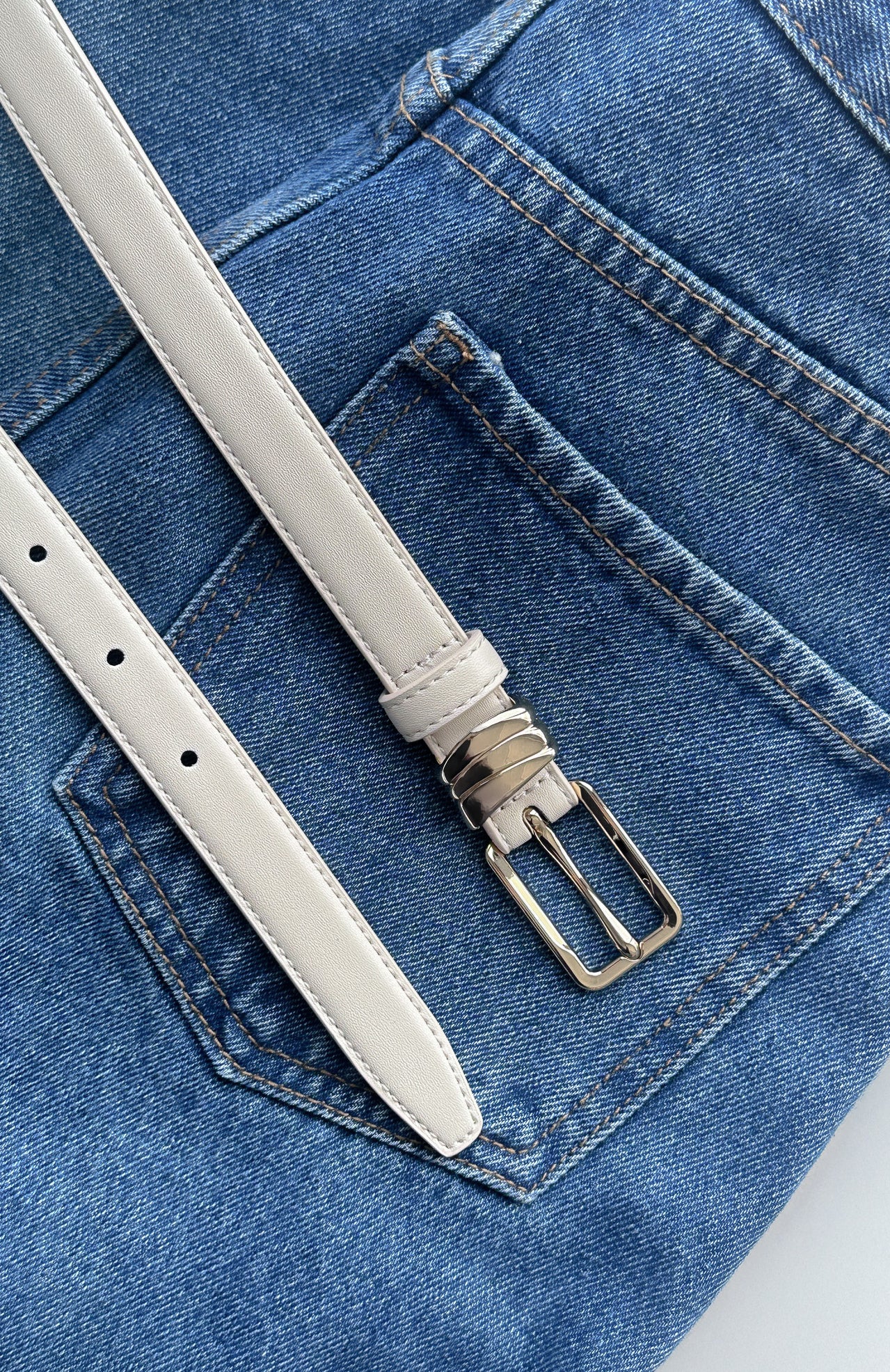 Hudson Belt Cream/Gold - Image 3