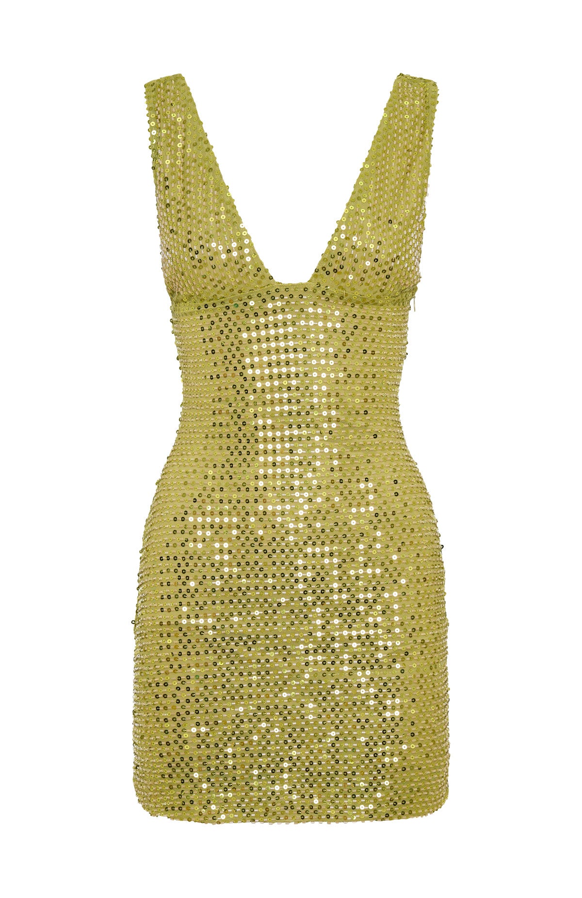 I Believe In You Beaded Mini Dress Chartreuse - Image 7
