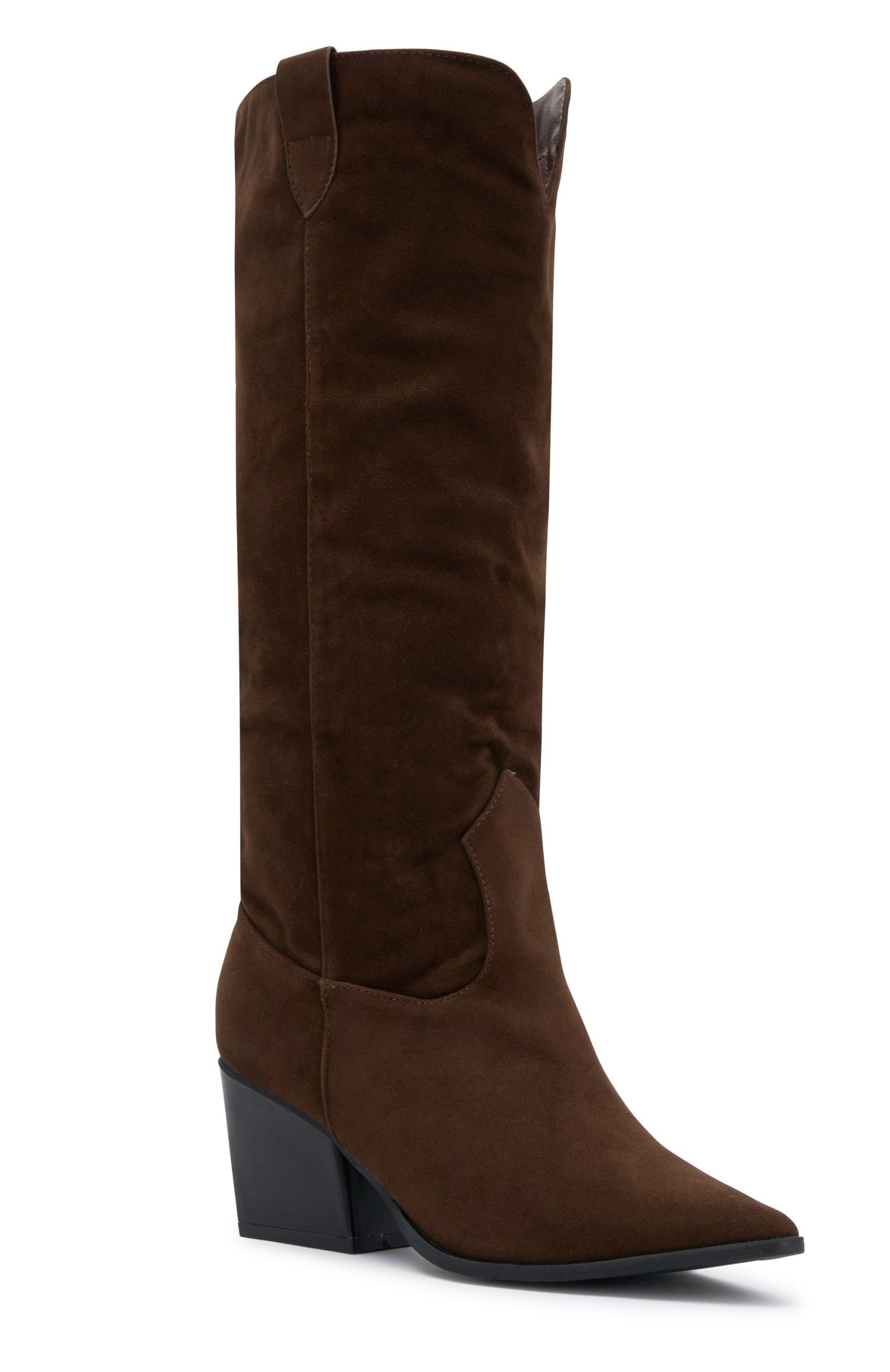 In My Moment Knee High Boots Chocolate Faux Suede - Image 3