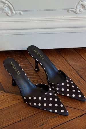 Iskra Mules Black Polka Dot