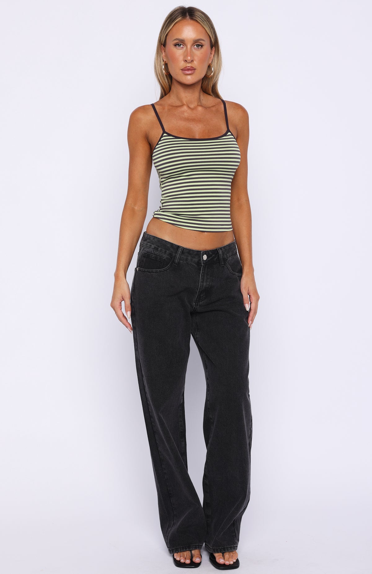 Just Let It Go Singlet Green/Plum Stripe - Image 5