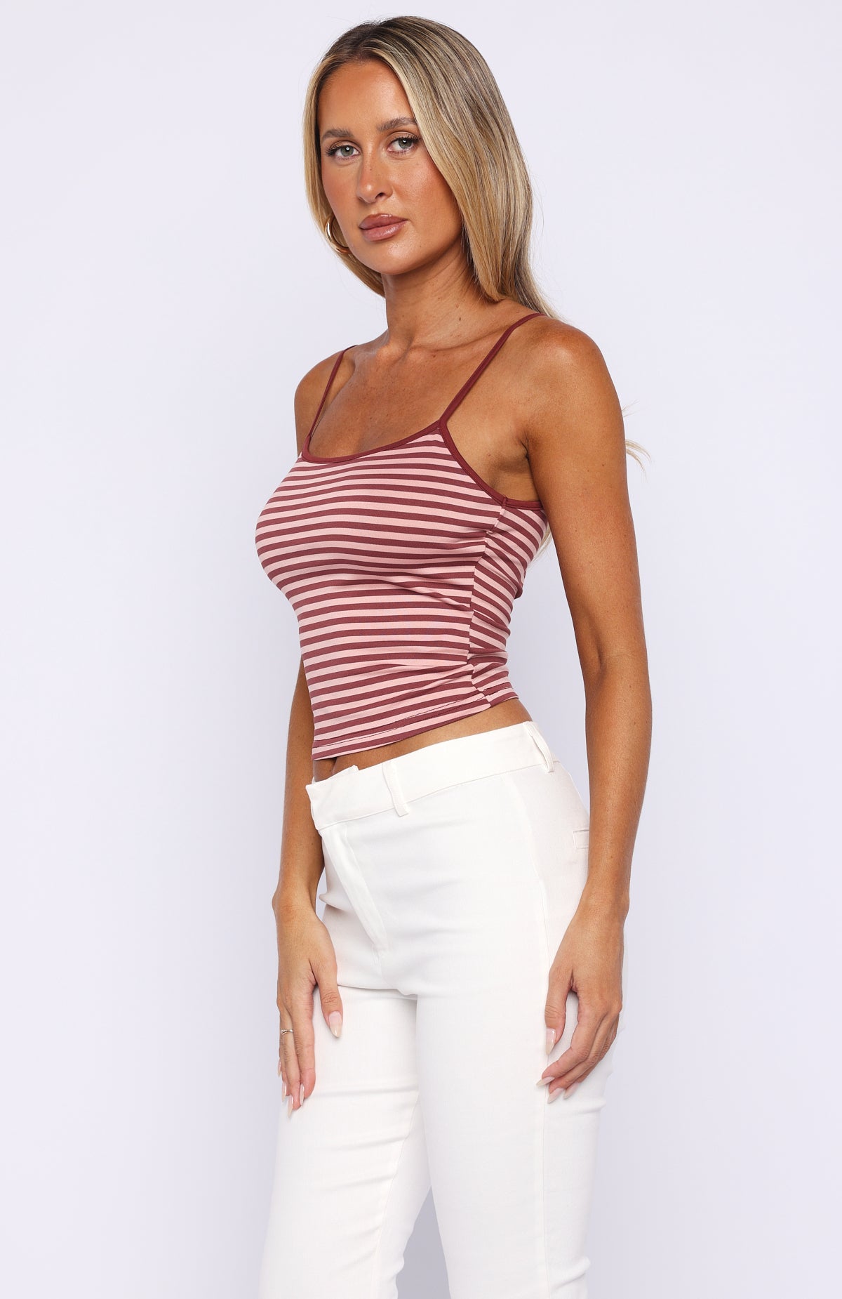 Just Let It Go Singlet Pink Stripe - Image 3