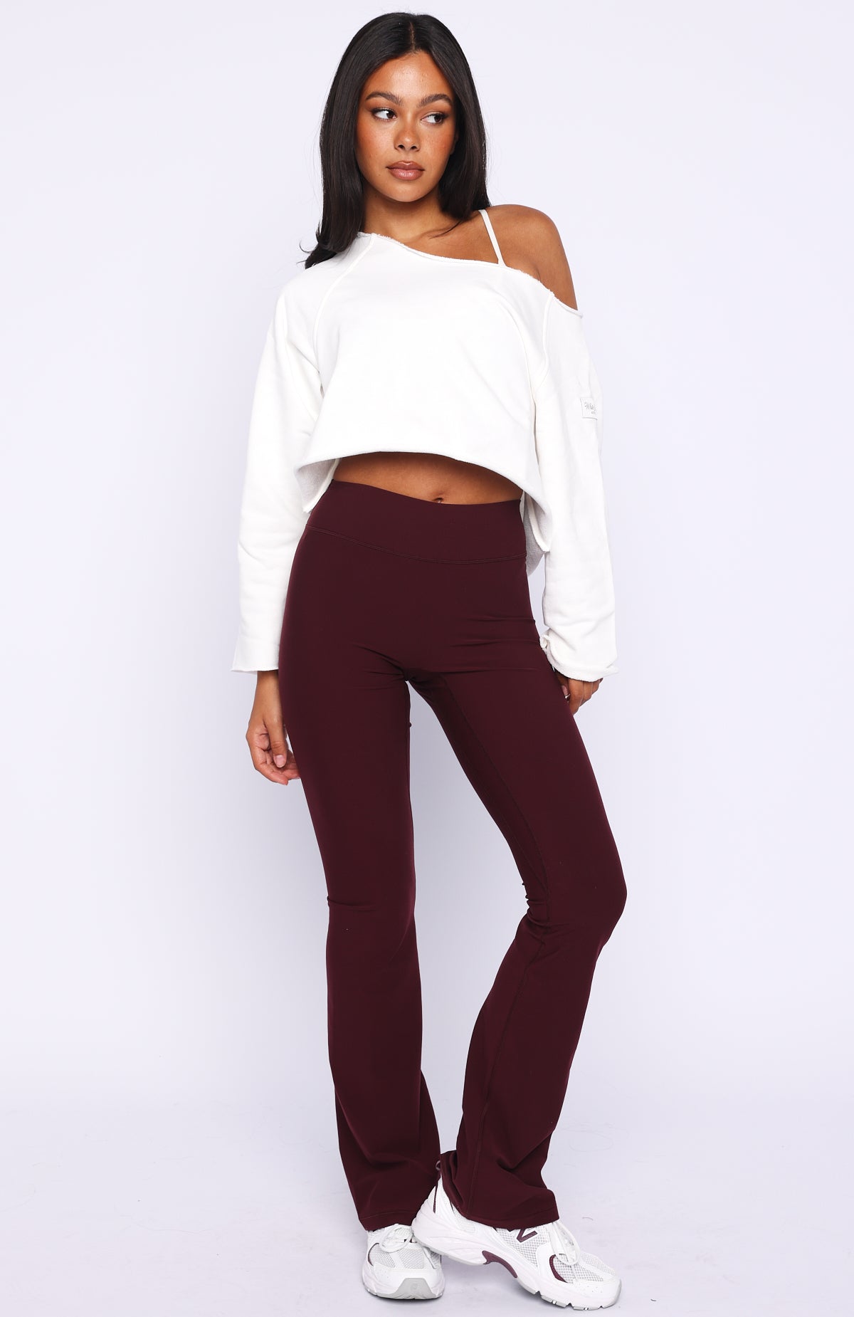 Keep It Rolling Cropped Off Shoulder Sweater Off White - Image 6