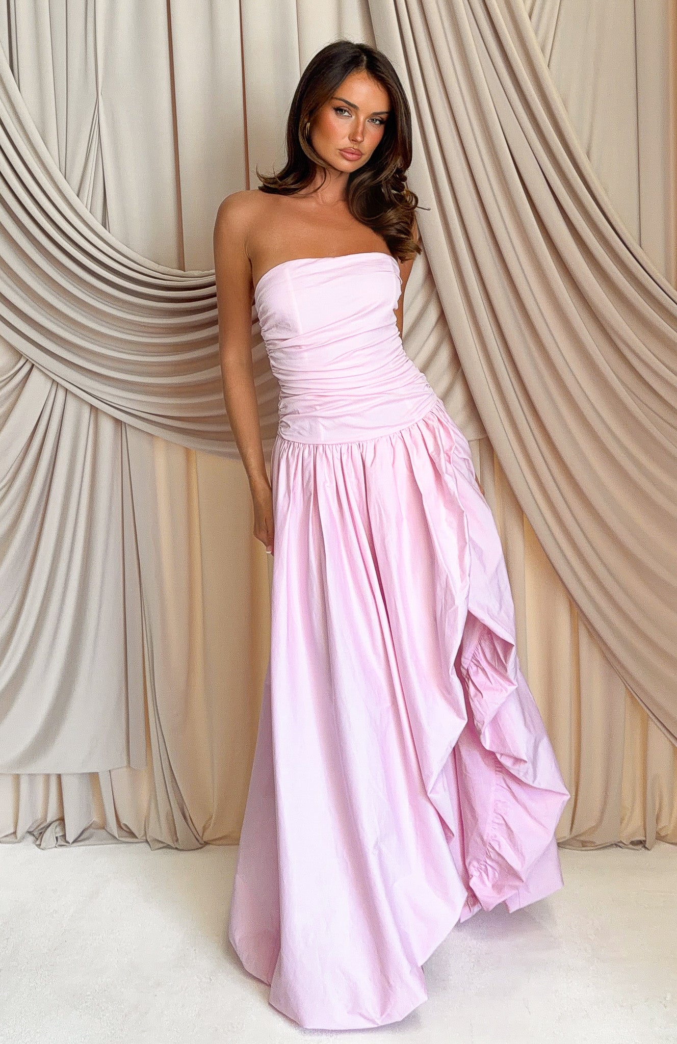Keep My Promise Strapless Maxi Dress Pink - Image 5