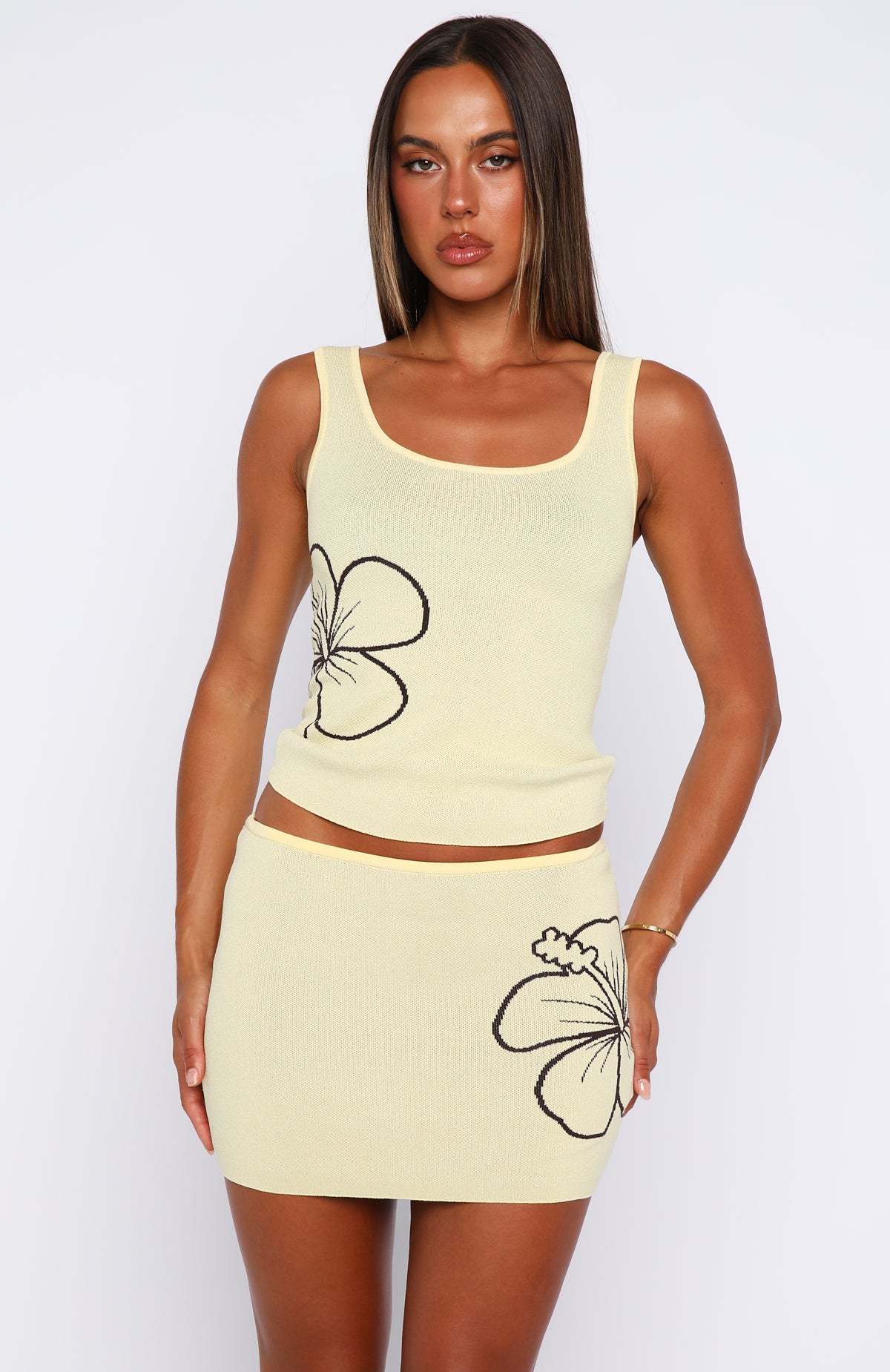 Kiss Me Later Knit Top Lemon - Image 2