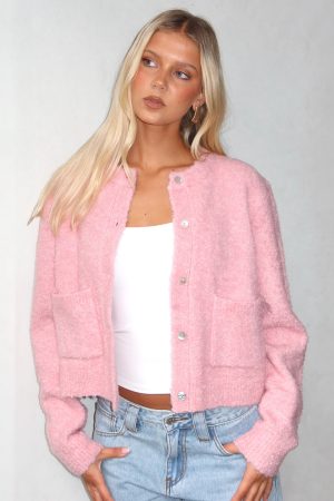 Layer Of Love Knit Cardigan Dusty Pink