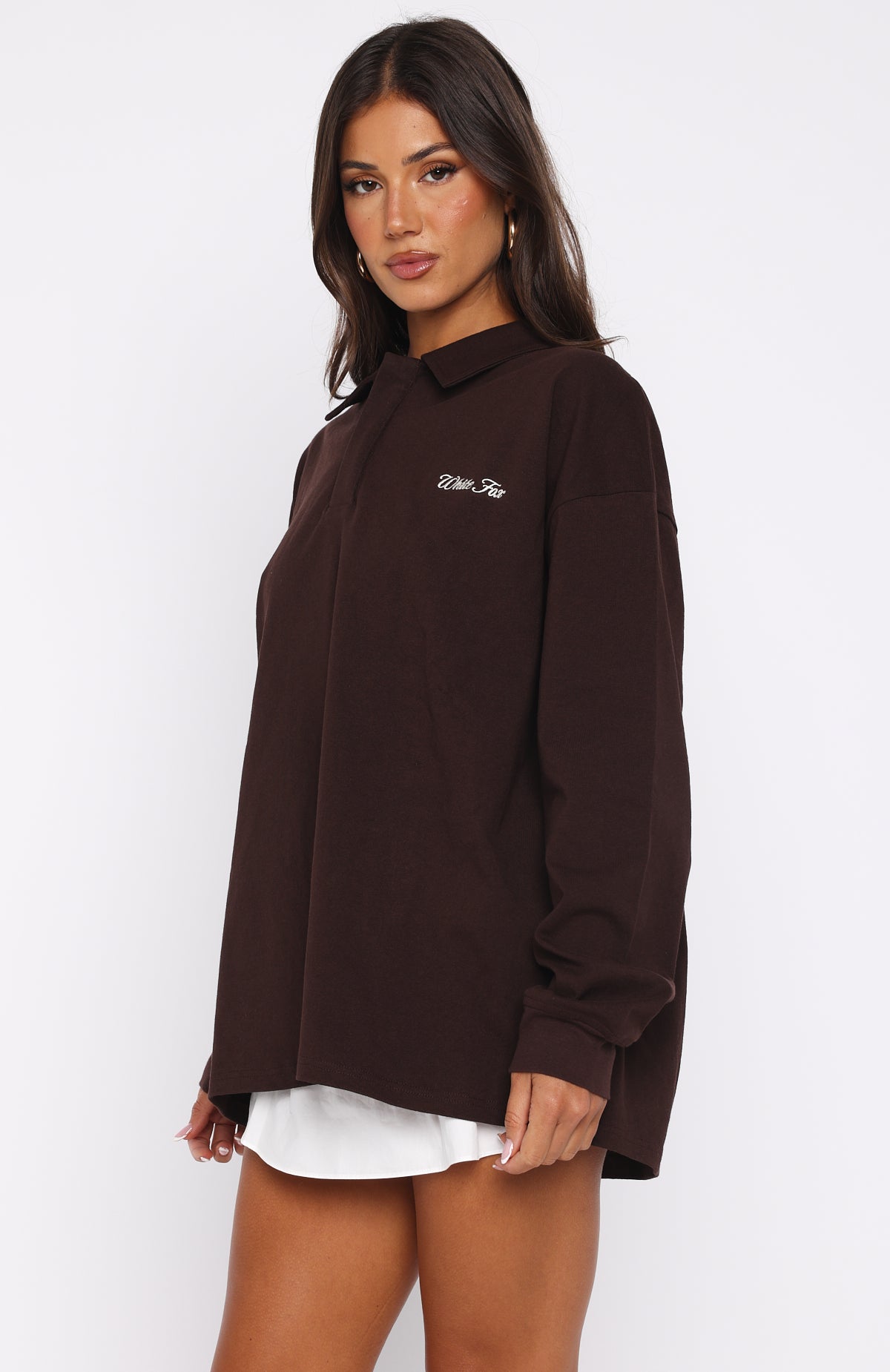 Let's Get Lost Oversized Long Sleeve Jersey Chocolate - Image 4