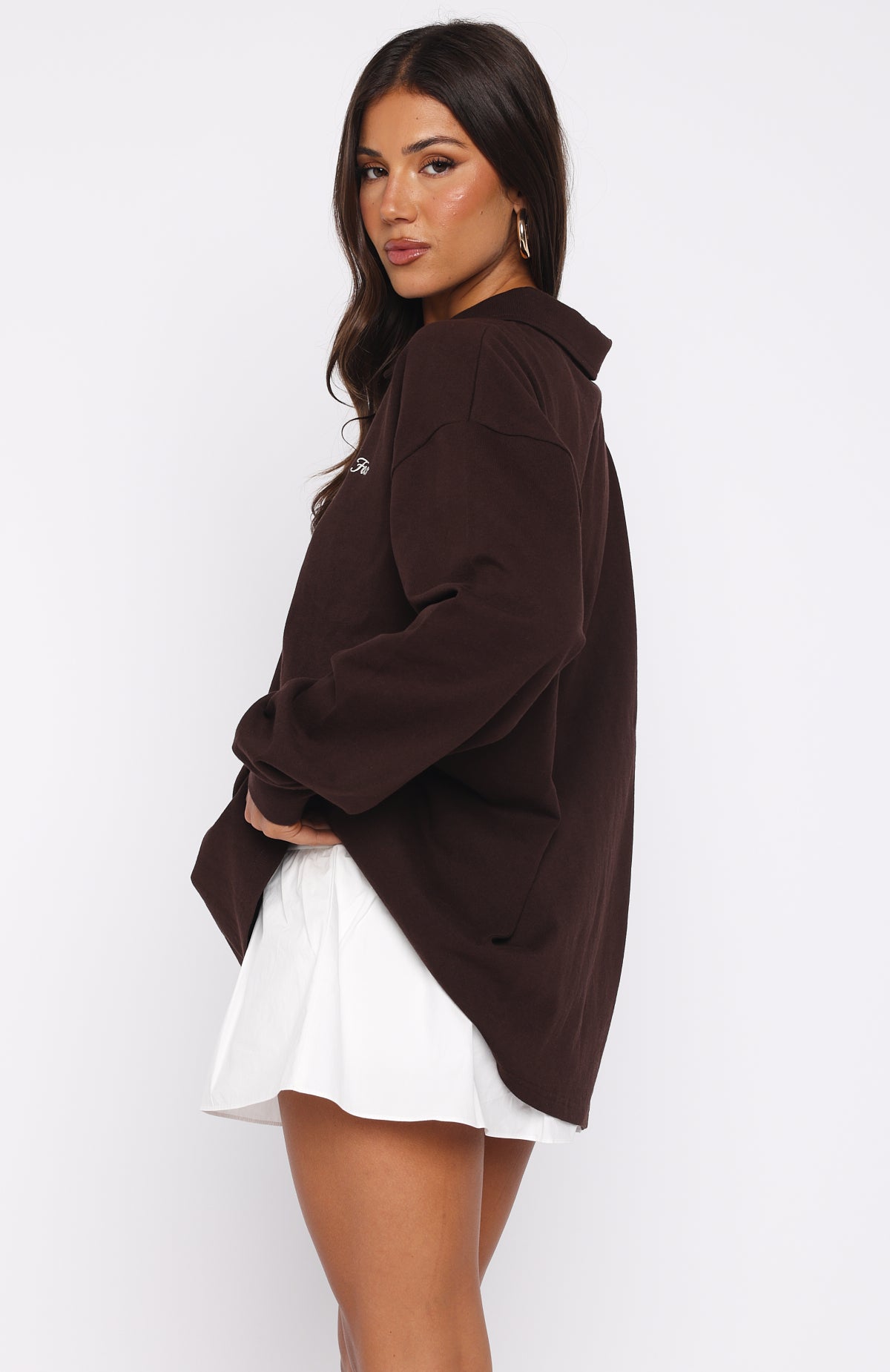 Let's Get Lost Oversized Long Sleeve Jersey Chocolate - Image 5