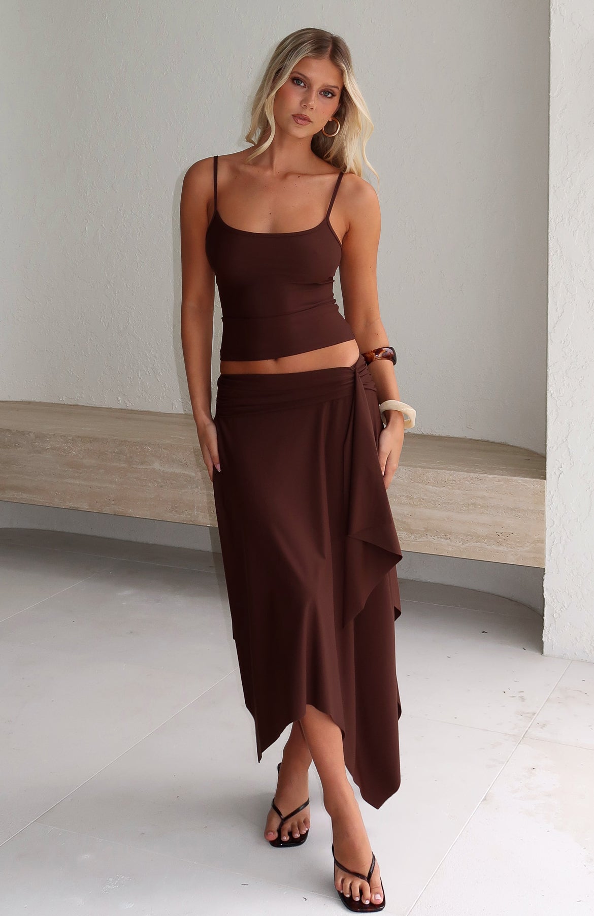 Free All Night Midi Skirt Chocolate - Image 6