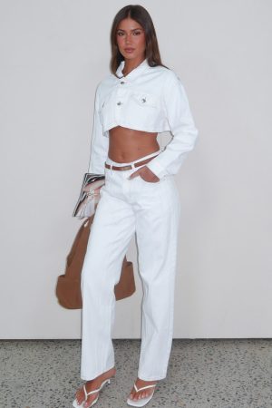 Did You Miss Me Mid Rise Straight Leg Jeans Off White