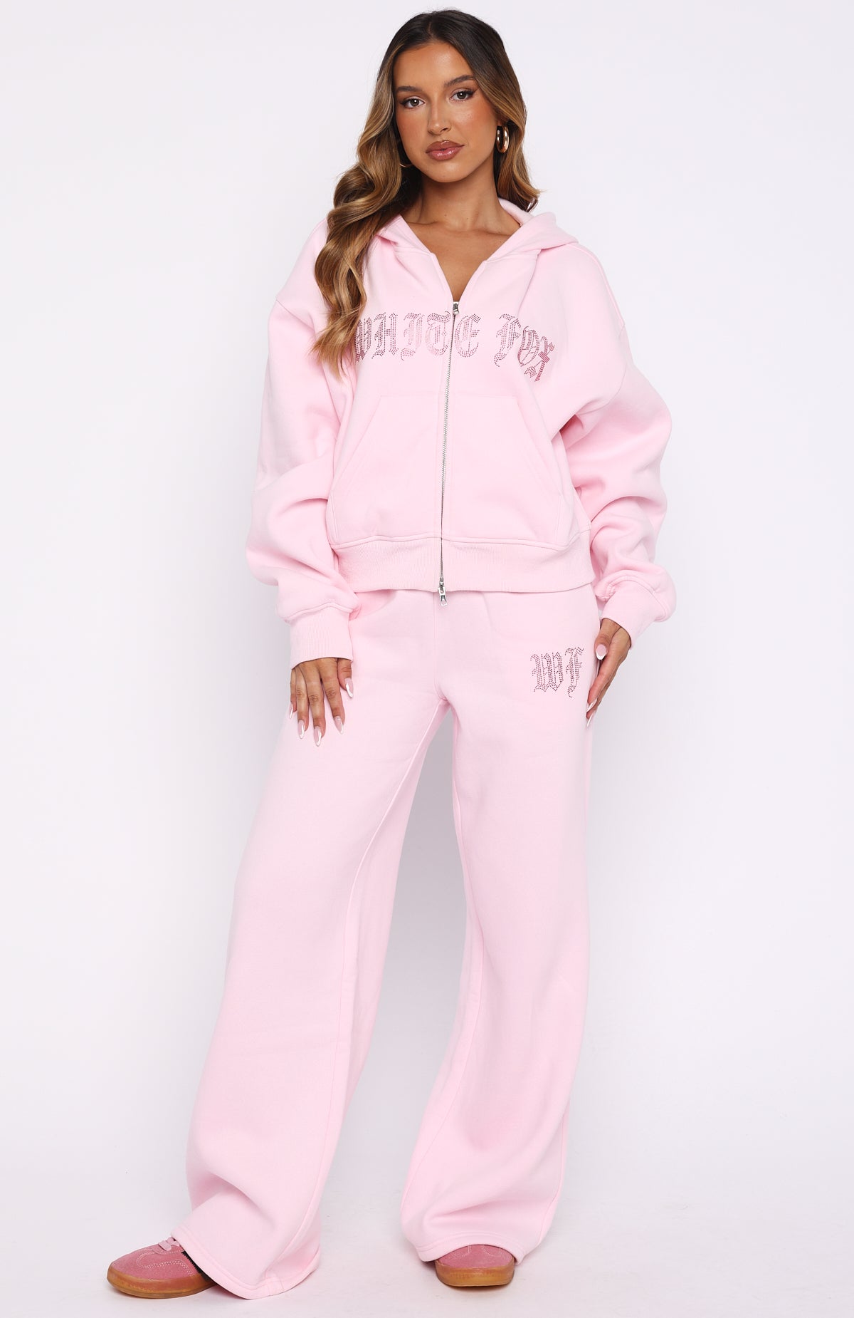 Lucky Ones Boxy Zip Front Hoodie Pink - Image 5