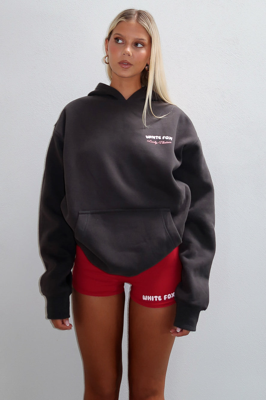 Lucky Thirteen Cheyenne Oversized Hoodie Charcoal - Image 7