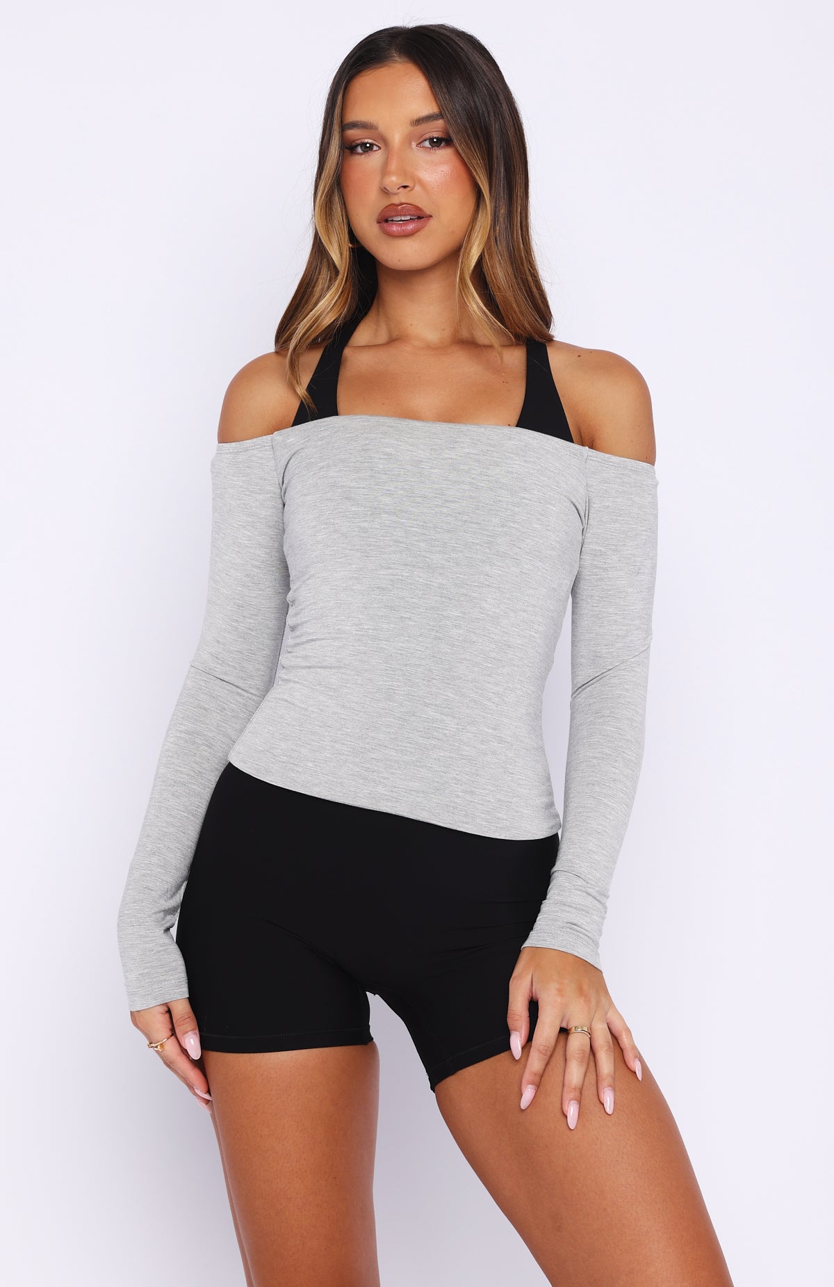 Mad For You Long Sleeve Top Grey Marle - Image 2