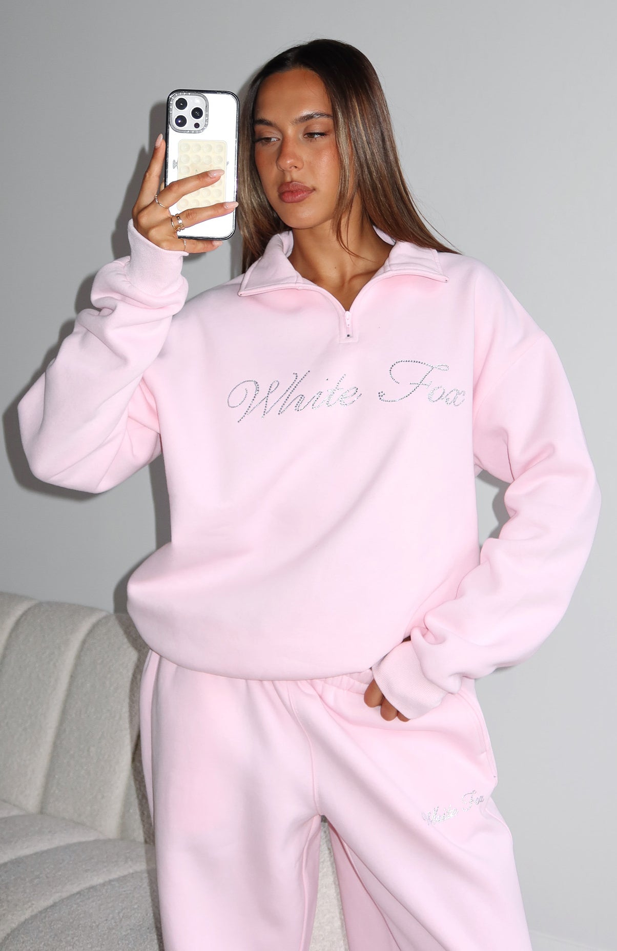 Make It Or Break It Quarter Zip Sweater Pink