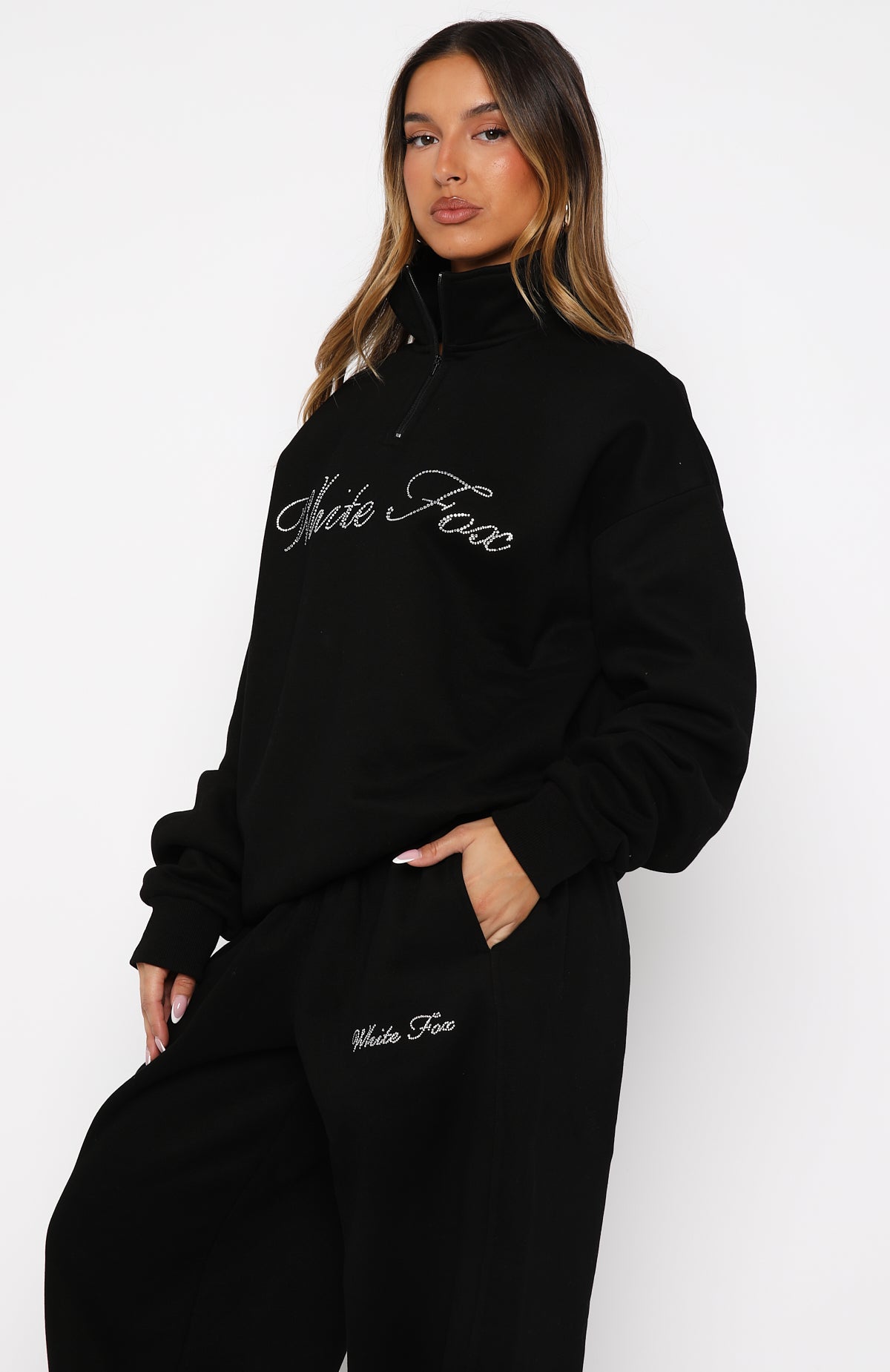 Make It Or Break It Quarter Zip Sweater Black - Image 3