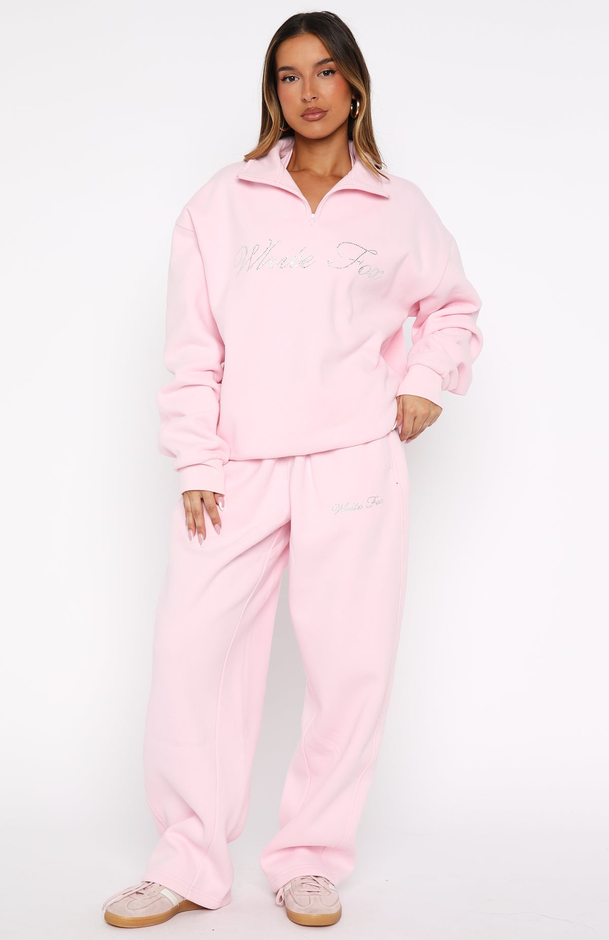 Make It Or Break It Quarter Zip Sweater Pink - Image 5