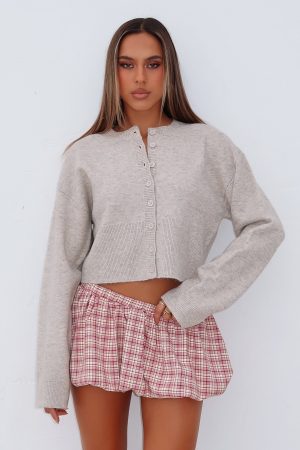 Make Me Happy Knit Cardigan Beige