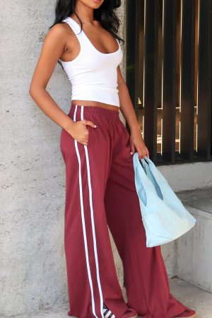 Make Me Promises Pants Burgundy