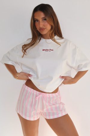 Echoes Of You Pyjama Shorts Pink/White