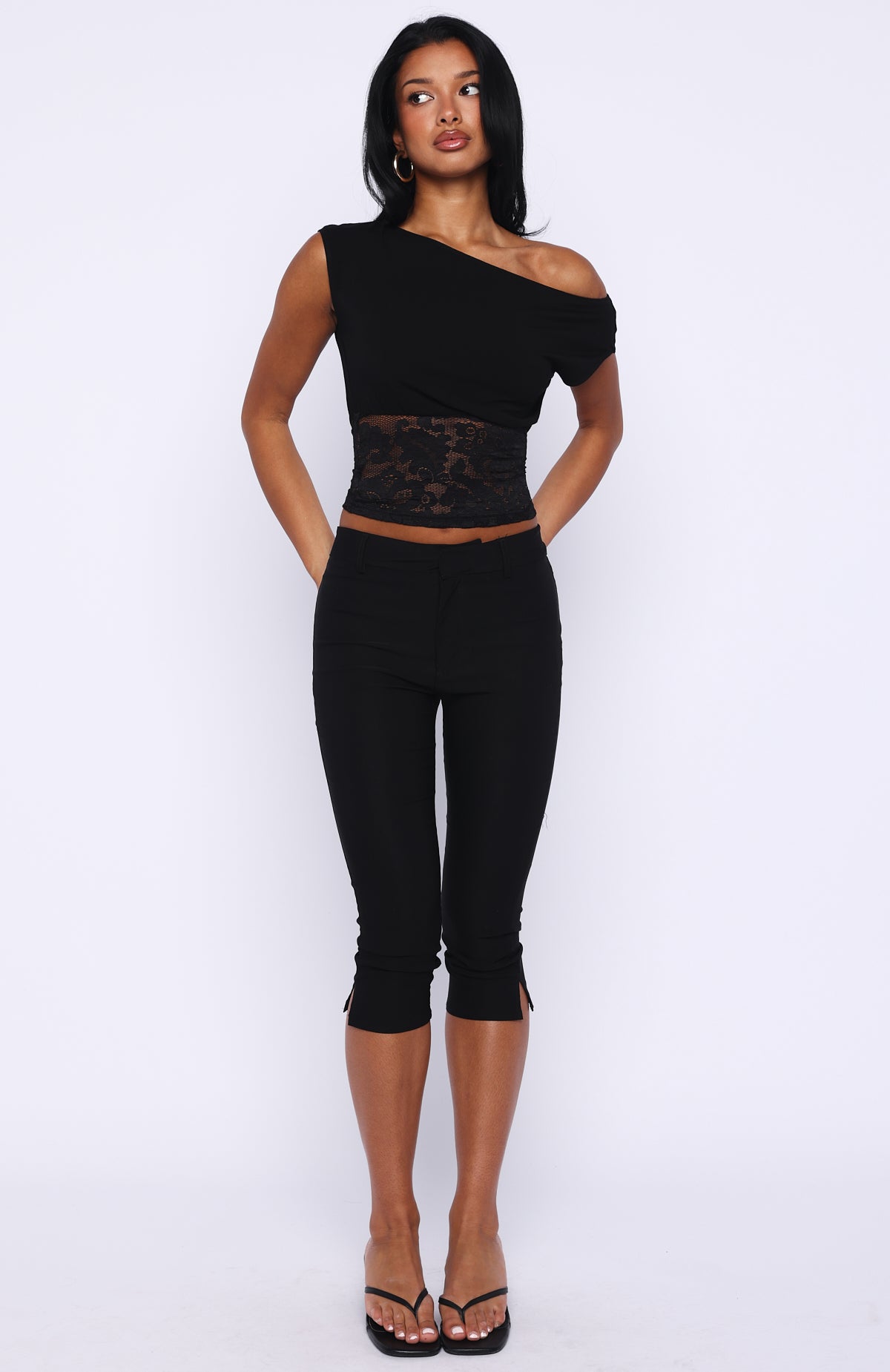 Mesmerised Eyes Off Shoulder Top Black - Image 5