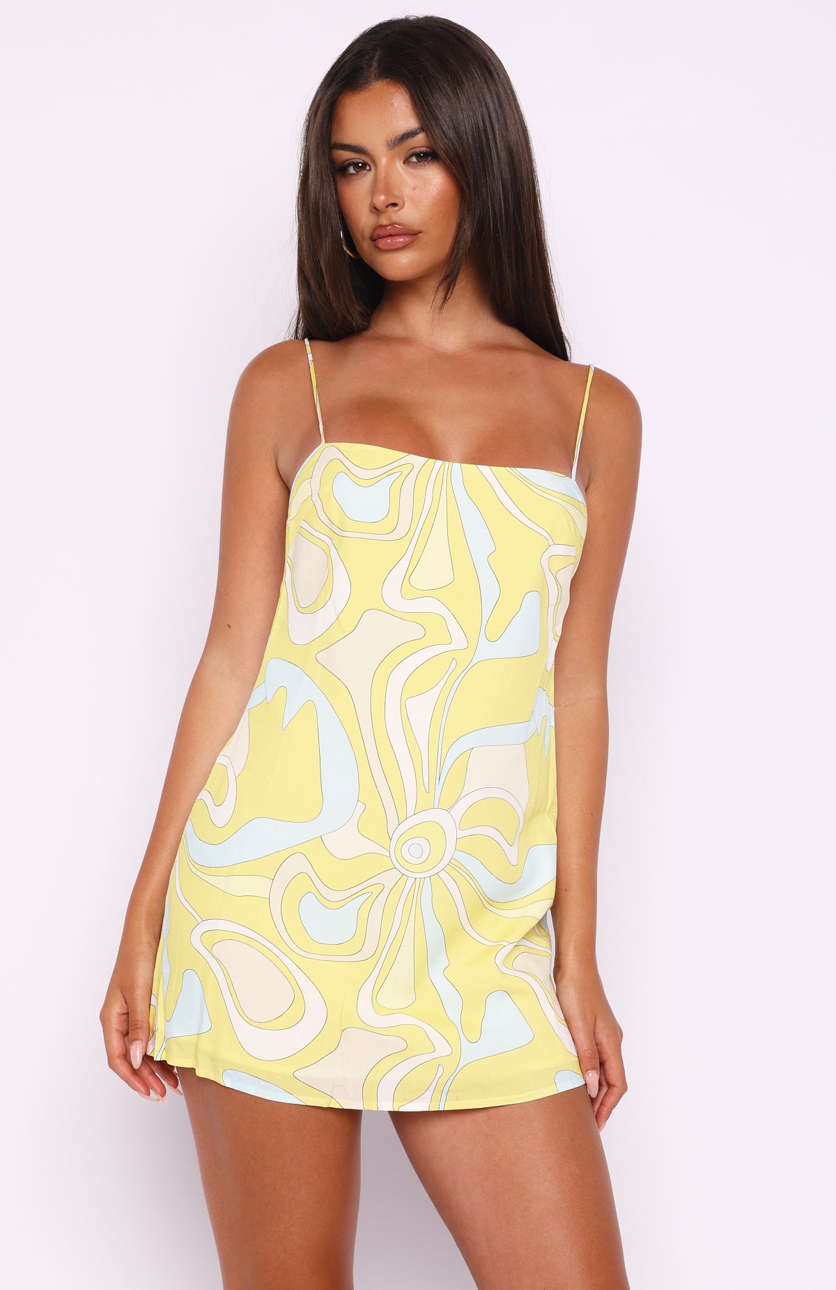 Never Lost Cami Shift Mini Dress Lemontini Fizz - Image 3