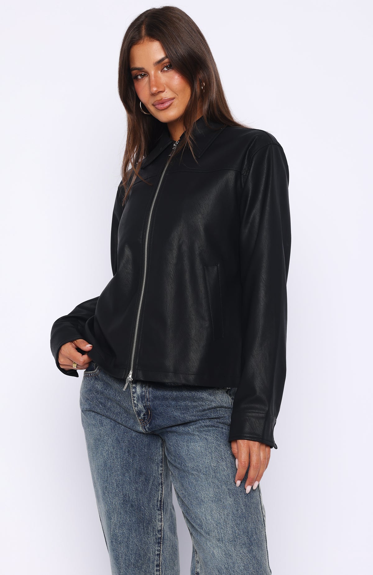 Never Possible Pu Jacket Black - Image 4