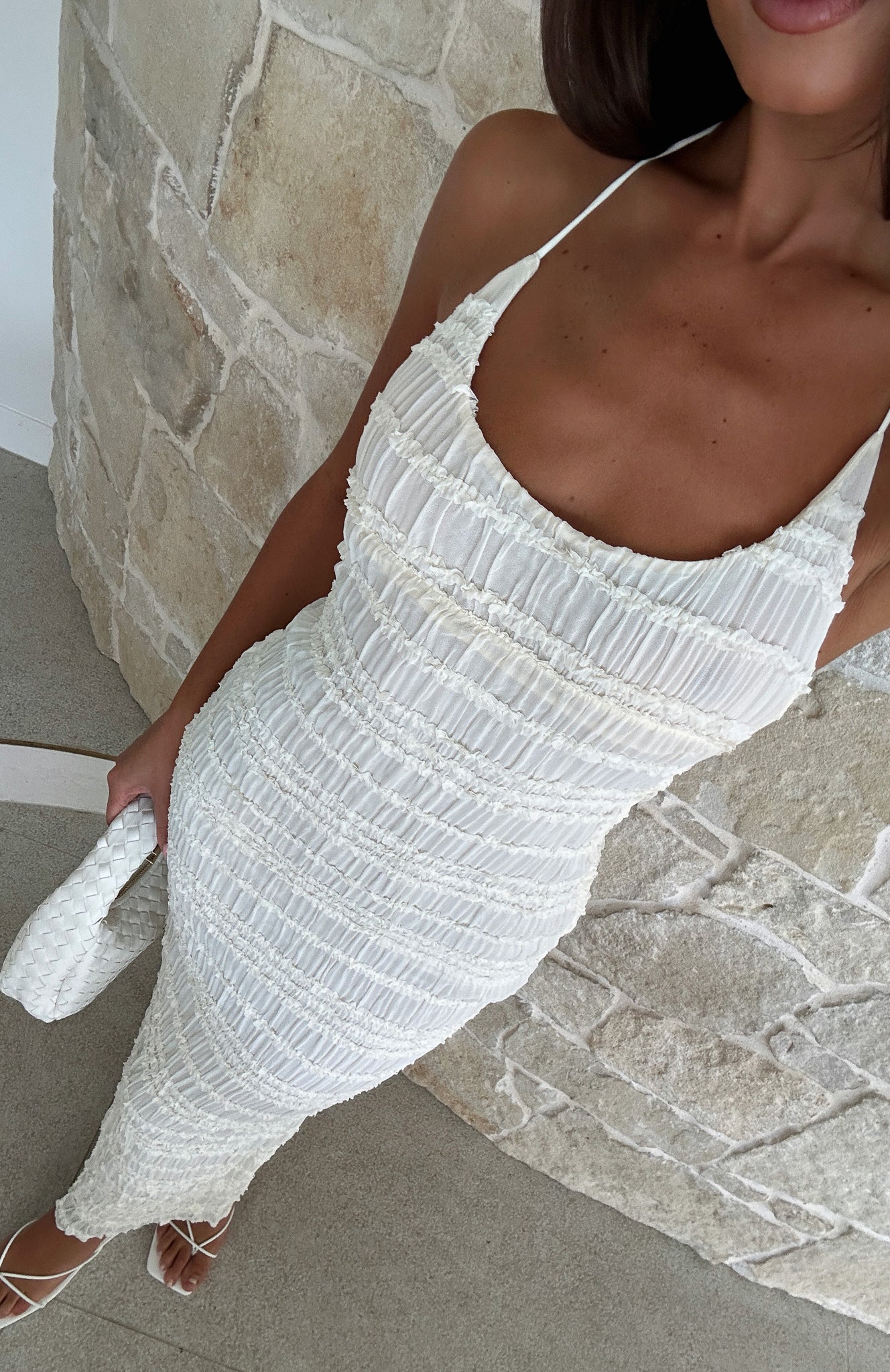 Never Say Goodbye Halter Maxi Dress Cream - Image 5