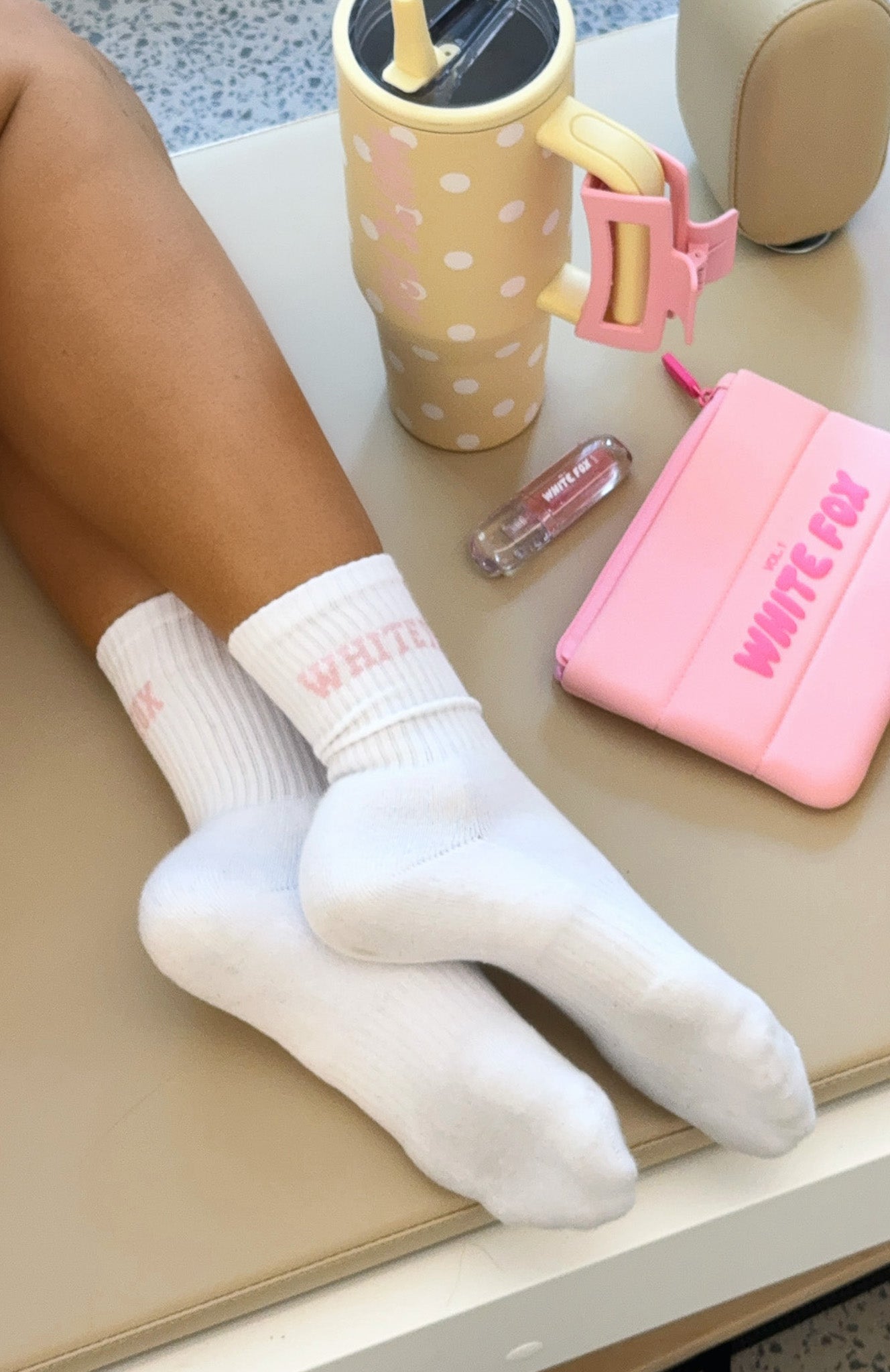 No Convincing Socks 2 Pack White/Honey/Ballet Pink - Image 4