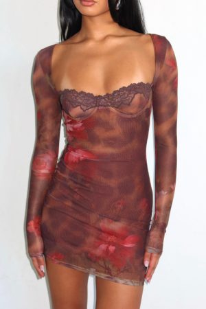 No Other Love Long Sleeve Mini Dress Leopard Honey