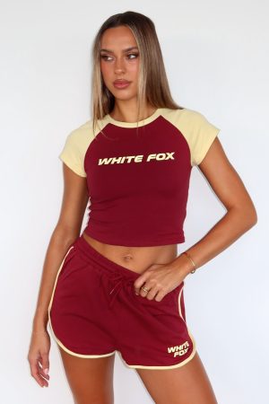 Another Level Relaxed Shorts Burgundy