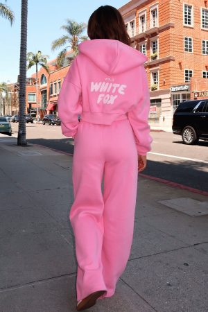 Offstage Cropped Zip Hoodie Bubblegum