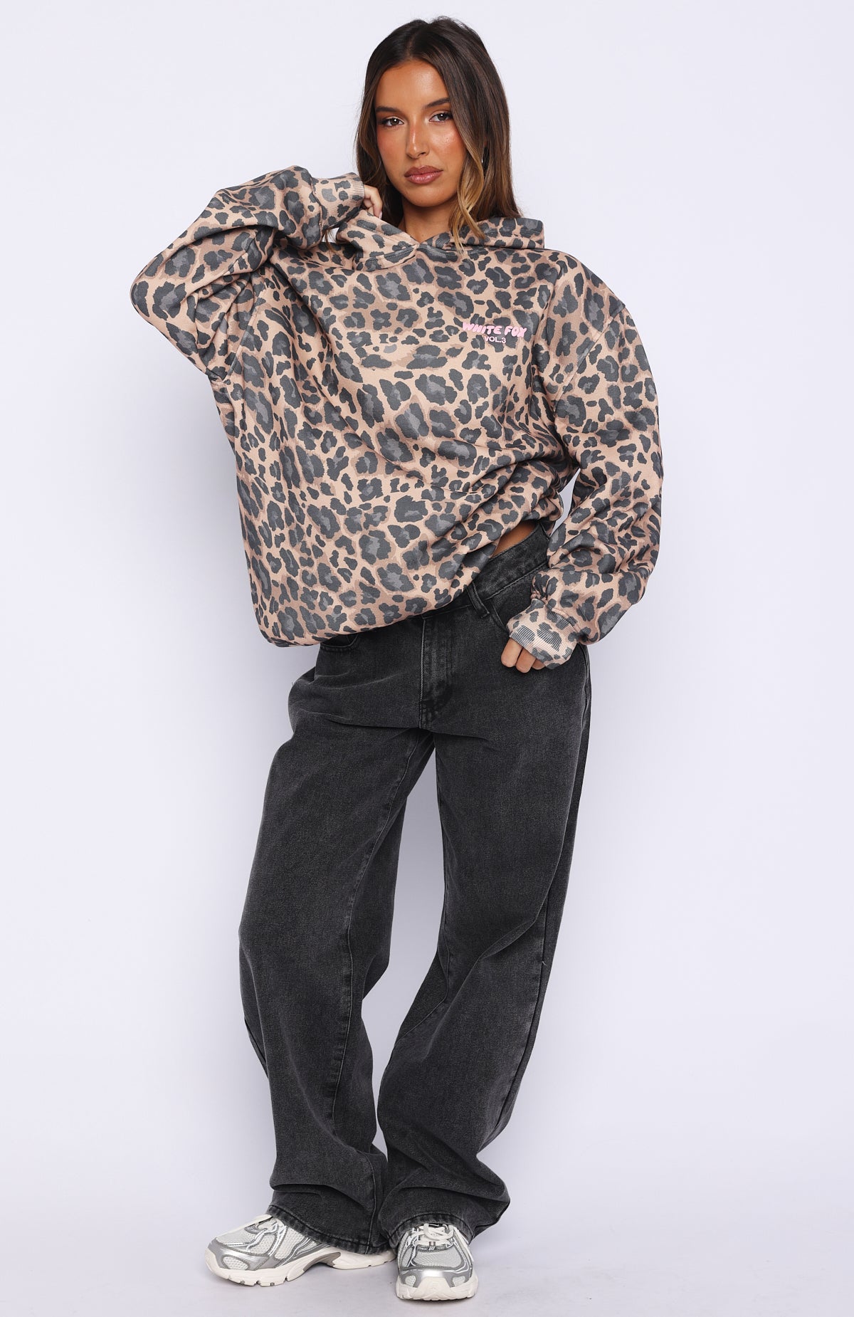 Offstage Printed Oversized Hoodie Dark Leopard - Image 5