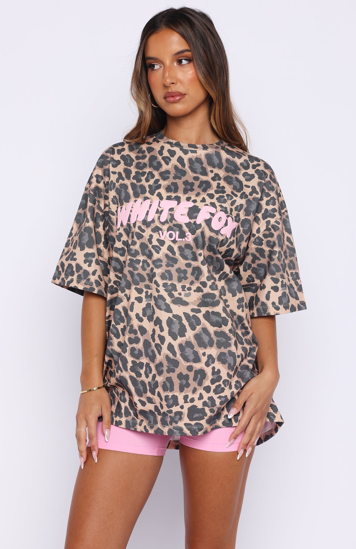 Offstage Printed Oversized Tee Dark Leopard - Image 2