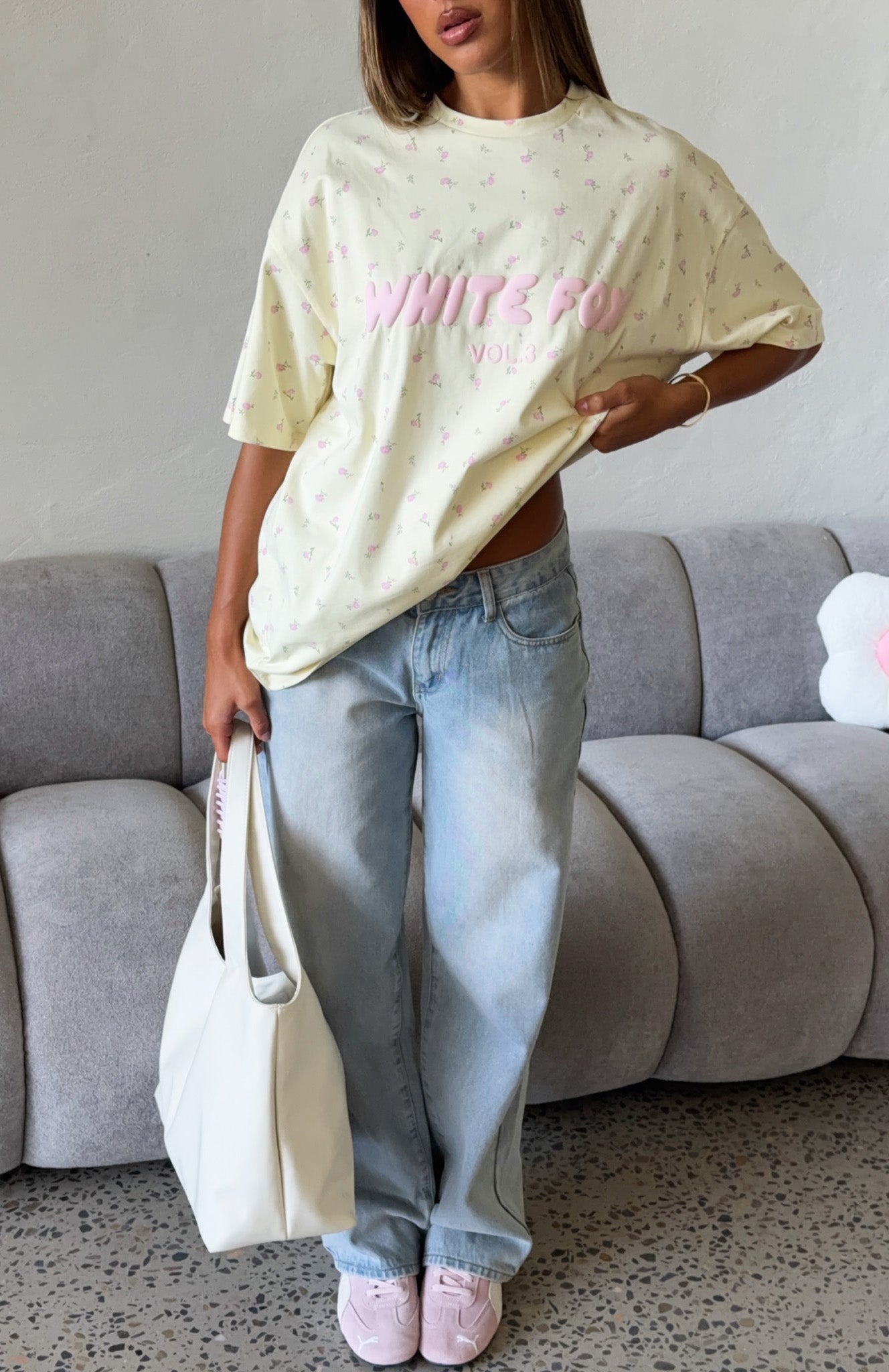 Offstage Printed Oversized Tee Lemon Ditsy