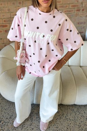 Offstage Printed Oversized Tee Posy Polka Dot