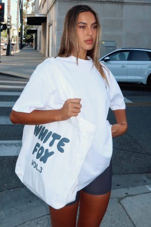 Offstage Tote Bag White/Charcoal