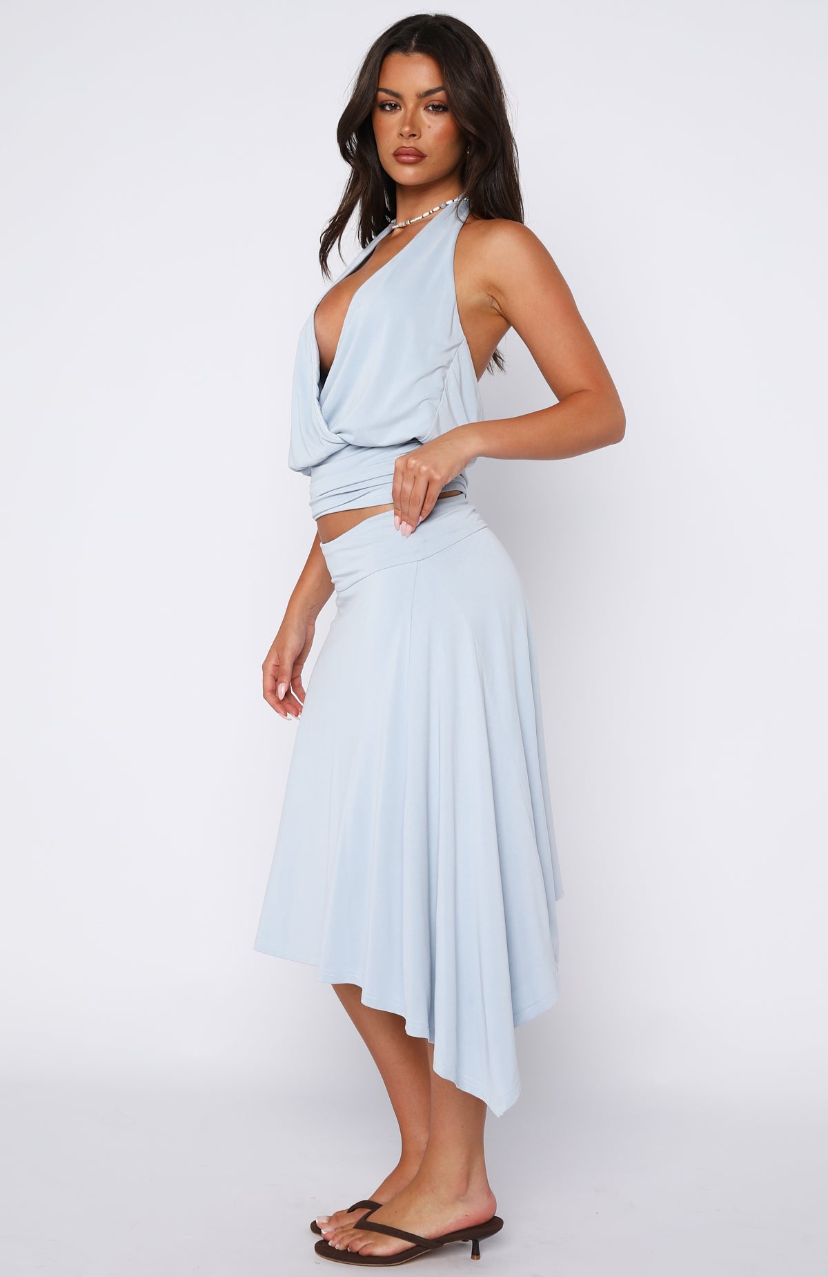 Tropic Drift Midi Skirt Baby Blue - Image 3