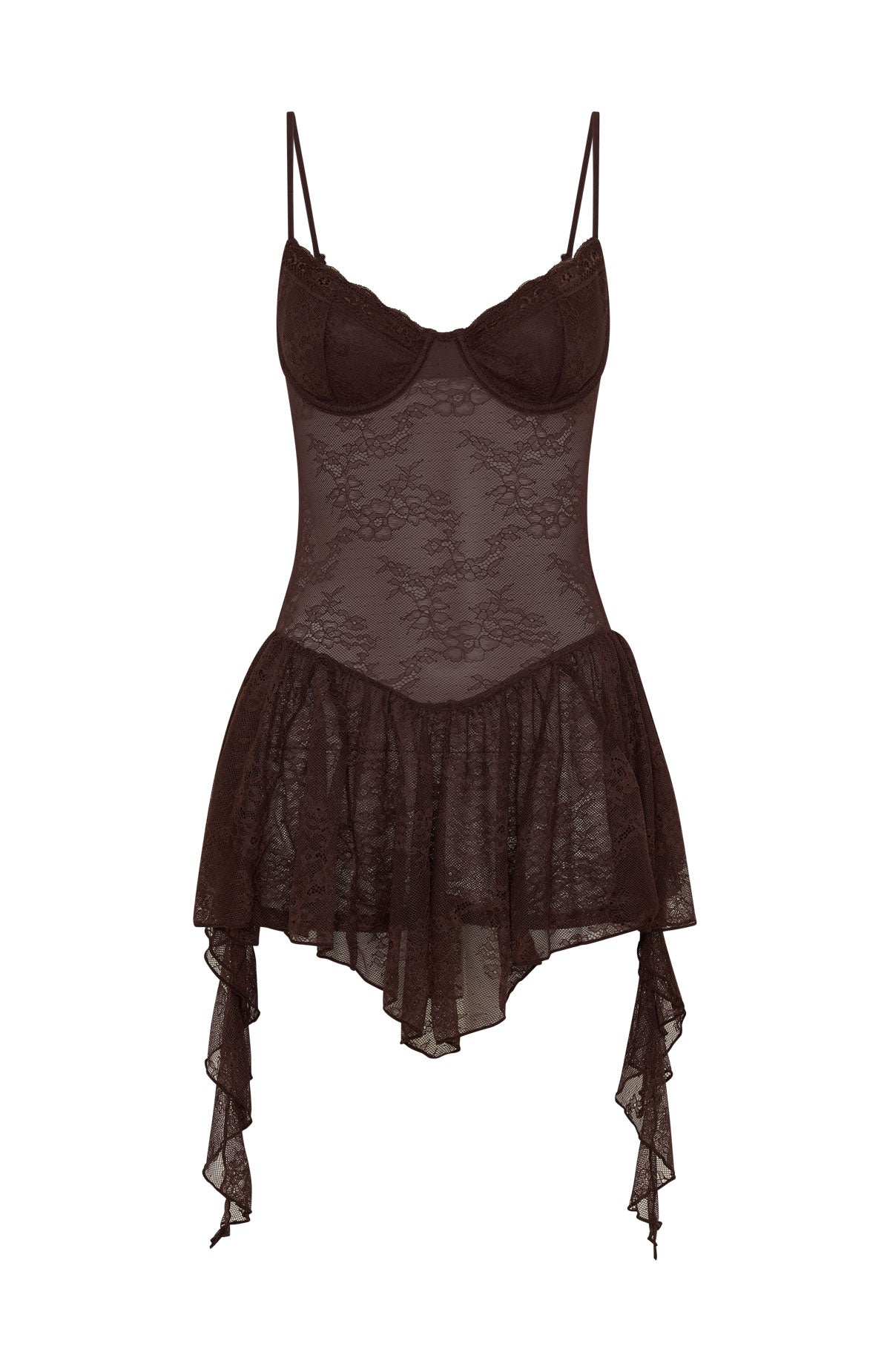 Only Tonight Lace Playsuit Chocolate - Image 6
