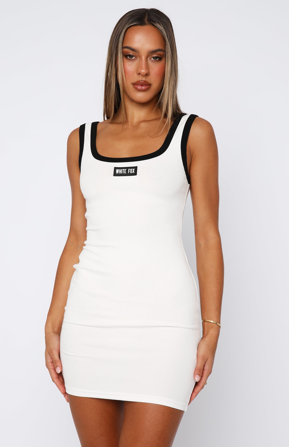 Our Own Way Ribbed Mini Dress White - Image 2
