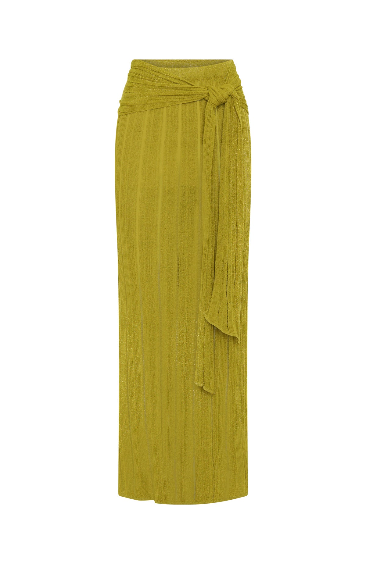 Out At Sea Knit Maxi Skirt Chartreuse - Image 6